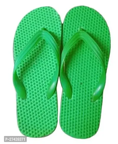 Stylish Green Rubber Solid Slippers For Men