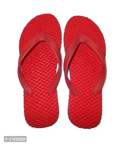 Stylish Red Rubber Solid Slippers For Men