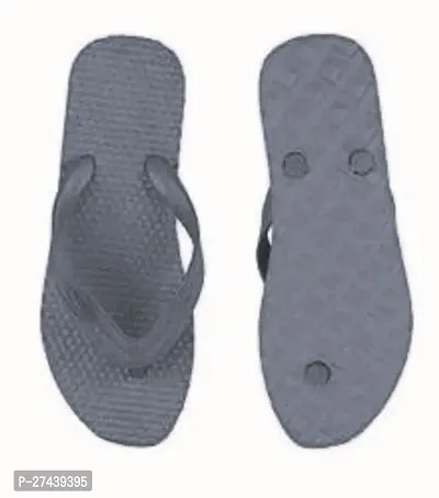 Stylish Grey Rubber Solid Slippers For Men-thumb0