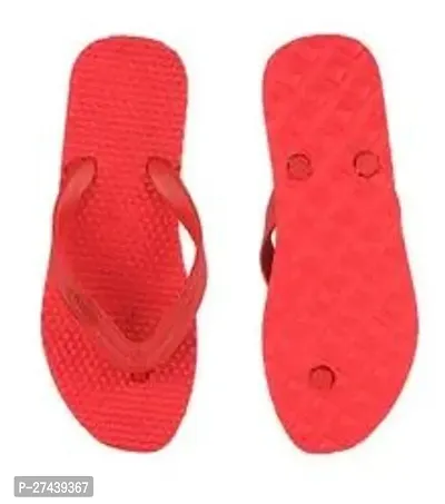 Stylish Red Rubber Solid Slippers For Men-thumb0