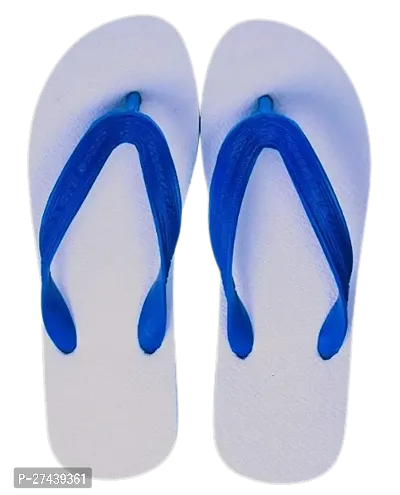 Stylish White Rubber Solid Slippers For Men-thumb0