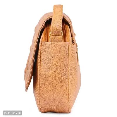 Ritupal Collection women handbag, Sling PU (Tan)-thumb3
