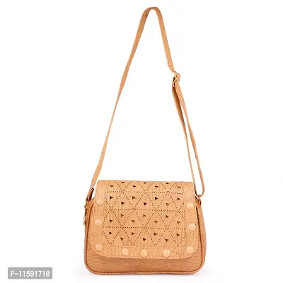 Ritupal Collection women handbag, Sling PU (Tan)-thumb2