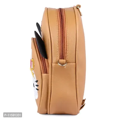 Ritupal Collection? Girls Small Backpack cum Sling PU (Beige)-thumb3