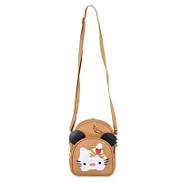 Ritupal Collection? Girls Small Backpack cum Sling PU (Beige)-thumb1