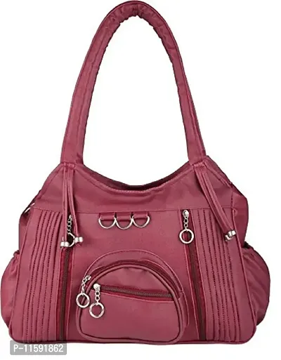 Ritupal Collection Women's Shoulder Handbag PU (Maroon)-thumb0