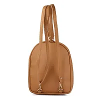 Ritupal Collection? Girls Small Backpack cum Sling PU (Beige)-thumb3