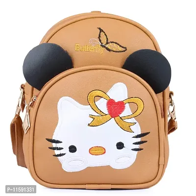 Ritupal Collection? Girls Small Backpack cum Sling PU (Beige)