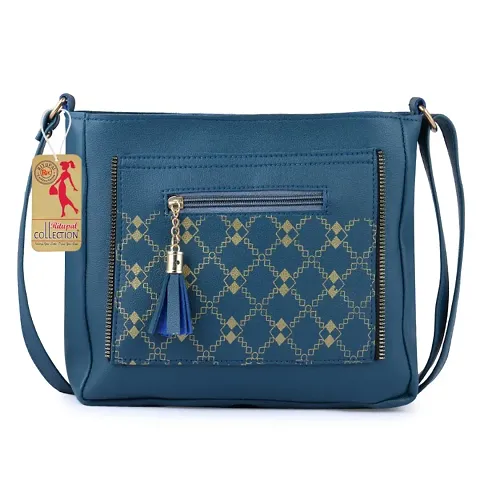 RITUPAL COLLECTION - Identify Your Look, Define Your Style ? Women's PU Shoulder Sling Handbag (Blue)