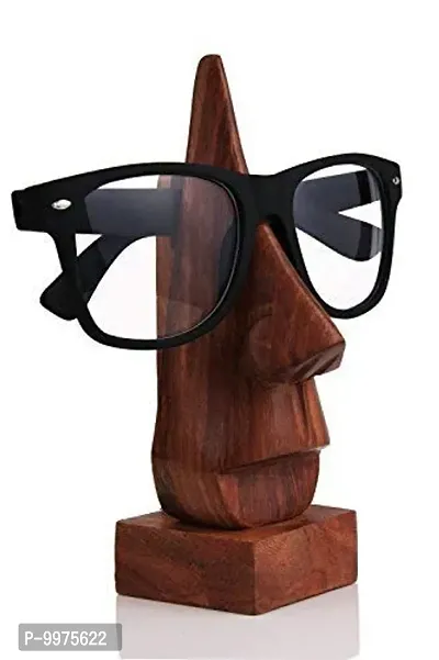 Wooden Nose Shaped Spectacles Eyeglasses Sunglasses Holder Stand//Nose Shaped Eyeglass Spectacle Holder Display Stand Home Decorative Chasma Stand-thumb0