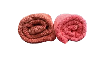 Finesse Decor Soft Towel Microfiber Hand Towels (20x12.5 Inches) Gym  Workout Towel 2 Pieces ( Neon Pink and Brown Colour)-thumb1