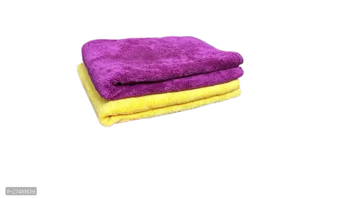 Finesse Decor Soft Towel Microfiber Hand Towels (20x12.5 Inches) Gym  Workout Towel 2 Pieces ( Yellow and Purple Colour)