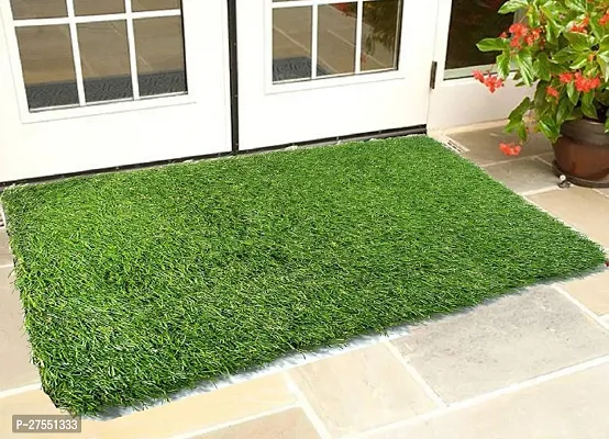 Finesse Decor Artificial Grass/Doormat for Balcony/Front Door |Soft and Durable Plastic Turf Carpet Mat|Artificial Grass, Size 28 x 18 inches (Green)-thumb0