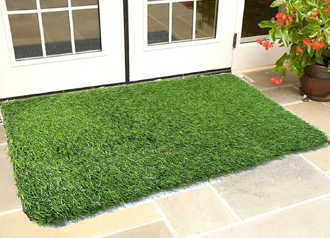 Finesse Decor Artificial Grass/Doormat for Balcony/Front Door |Soft and Durable Plastic Turf Carpet Mat|Artificial Grass, Size 28 x 18 inches (Green)
