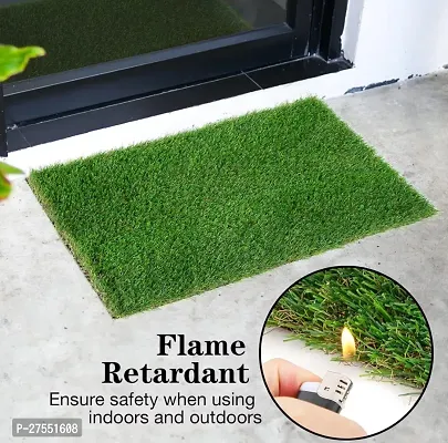 Finesse Decor Artificial Grass/Doormat for Balcony/Front Door |Soft and Durable Plastic Turf Carpet Mat|Artificial Grass, Size 21 x 15 inches (Green)-thumb0