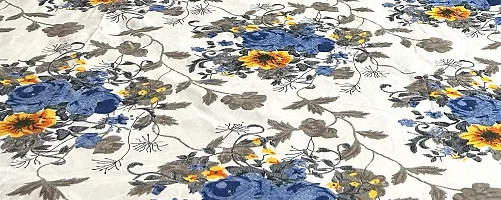 Finesse Decor 250 TC Mixed Cotton Floral Bedsheet (90 x100 inch) with 2 pillow covers (20x12 inch each) (Blue and White Floral)-thumb2