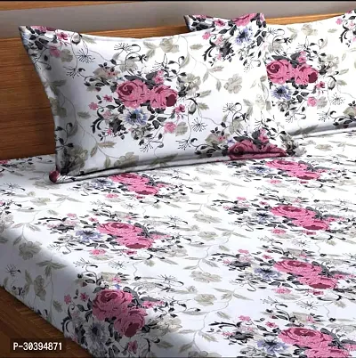 Stylish Cotton Blend Printed Bedsheet with Pillow Cover-thumb3