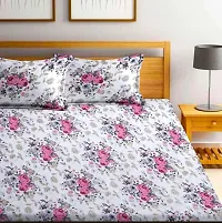 Stylish Cotton Blend Printed Bedsheet with Pillow Cover-thumb1