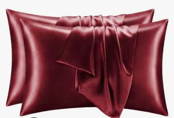 Stylish Satin Solid Pillow Cover, Pack of 2