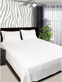 250 TC Cotton Blend Double Bed Sheet (90 x100 inch) with 2 Pillow Covers (White)-thumb4