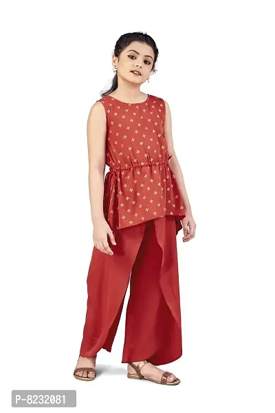 Fashion Dream Girls Crepe Top And Pant Set-thumb0