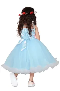 Fabulous Blue Net Flared Party Frocks For Girls-thumb1