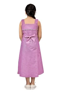 Fabulous Pink Cotton Front Panel Fastening Calf Length Western Dresses For Girls-thumb1