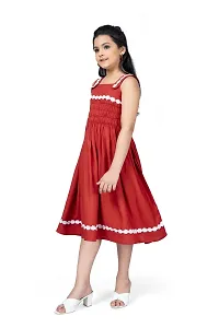 Fabulous Red Rayon Knee Length Dresses For Girls-thumb2