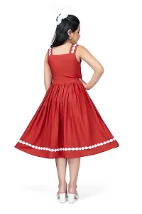Fabulous Red Rayon Knee Length Dresses For Girls-thumb1