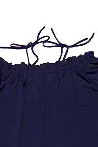 Fashion Dream Girl?۪s Navy Blue Lycra Top with Accordion Pleated Georgette Skirt Clothing Set-thumb2