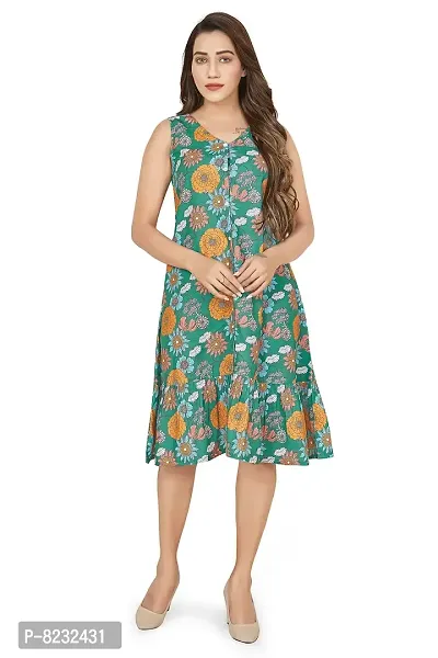 Fashion Dream Women?۪s BSY Green Floral Print Dresses