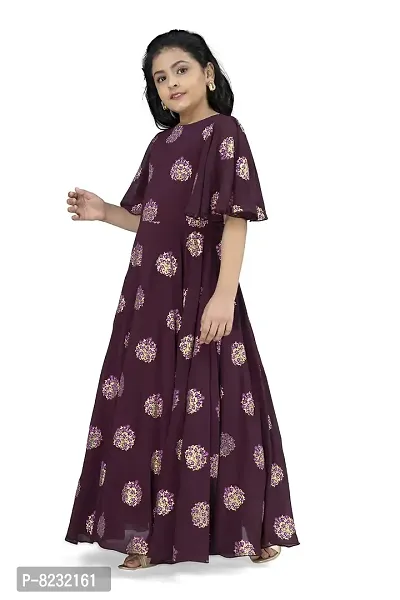 Fashion Dream Girls Maxi Length Printed Dress/Gown-thumb5
