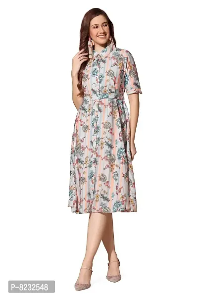 Fashion Dream Women?۪s BSY Polyester Multicolor Floral Print Dresses