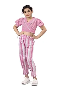 Fashion Dream Girls Stripe Shawl Neck Fusion Wear Top  Pant-thumb4