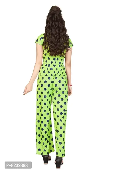Fashion Dream Girlrsquo;s Lime Polka Printed Long Jumpsuit (Lime_5-6 Year)-thumb2