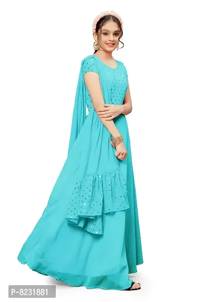 Fashion Dream Girl's Gown (GSET0001-SEQ-SKY-3-4 Yrs_Sky Blue_3-4 Years)-thumb3