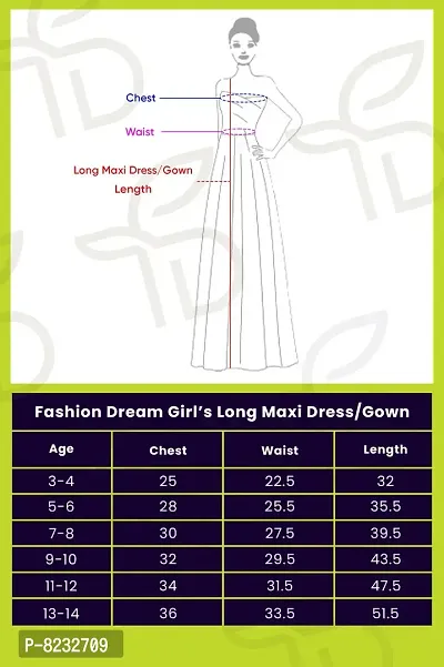 Fashion Dream Girls Dark Pink Taffeta Maxi Length Foil Printed Dresses-thumb5