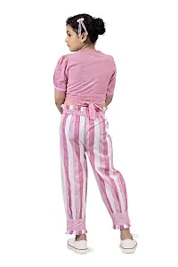 Fashion Dream Girls Stripe Shawl Neck Fusion Wear Top  Pant-thumb1