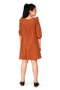 Fashion Dream Girl?۪s Rust Polyester Blend Above Knee Length Flared Dresses-thumb1