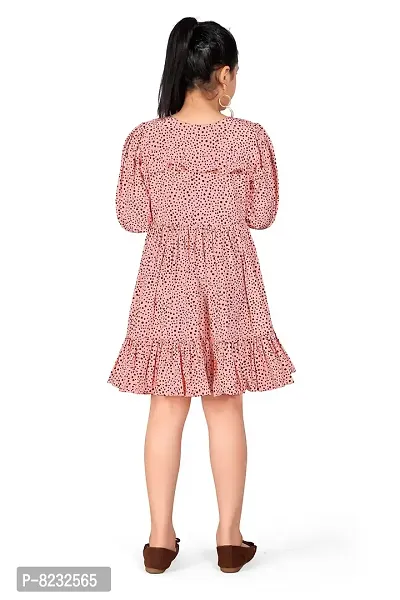 Fashion Dream Girl?۪s Peach Polyester Blend Above Knee Length Dresses-thumb2