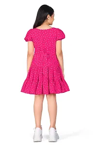 Fashion Dream Girl?۪s Pink Polyester Blend Above Knee Length Ruffle Dresses-thumb1