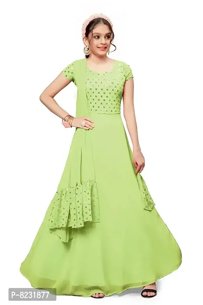 Fashion Dream Girl's Gown (GSET0001-SEQ-PSTA-3-4 Yrs_Pista_3-4 Years)-thumb4