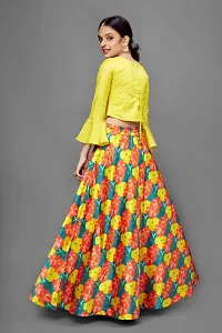 Girls Ethnic Wear Floral Printed Designer Readymade Lehenga Choli Set-thumb2