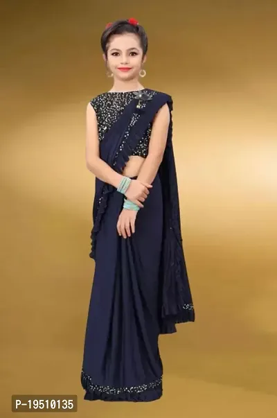 Bollywood Ready To Wear Kids Saree-thumb0