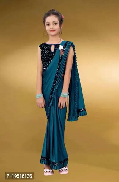 Bollywood Ready To Wear Kids Saree-thumb0