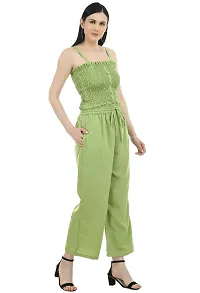 P.C Perry Collection Women Fashionable Stylish Crop top and Plazzo Set + ADS KAJAL Free - Green-thumb4