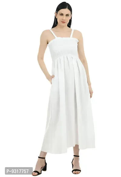 P.C Perry Collection WOM Stylish Ankle Length Long Casual Dress with White Shrug+ADS Kajal Free-thumb3