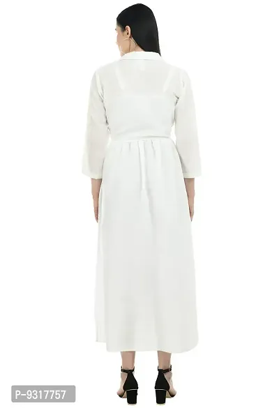 P.C Perry Collection WOM Stylish Ankle Length Long Casual Dress with White Shrug+ADS Kajal Free-thumb2