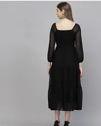 Fancy Georgette Solid Dress For Women-thumb1