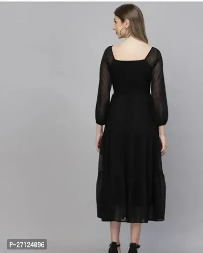 Fancy Georgette Solid Dress For Women-thumb2